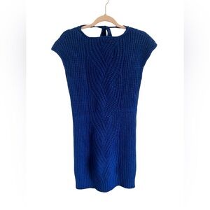 Sisley Cobalt Blue Mohair Wool Knit Sweater Dress
